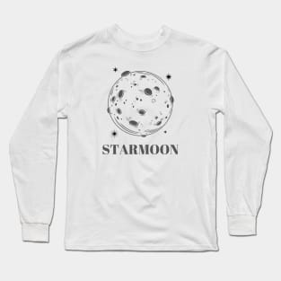 planet moon with stars design starmoon Long Sleeve T-Shirt